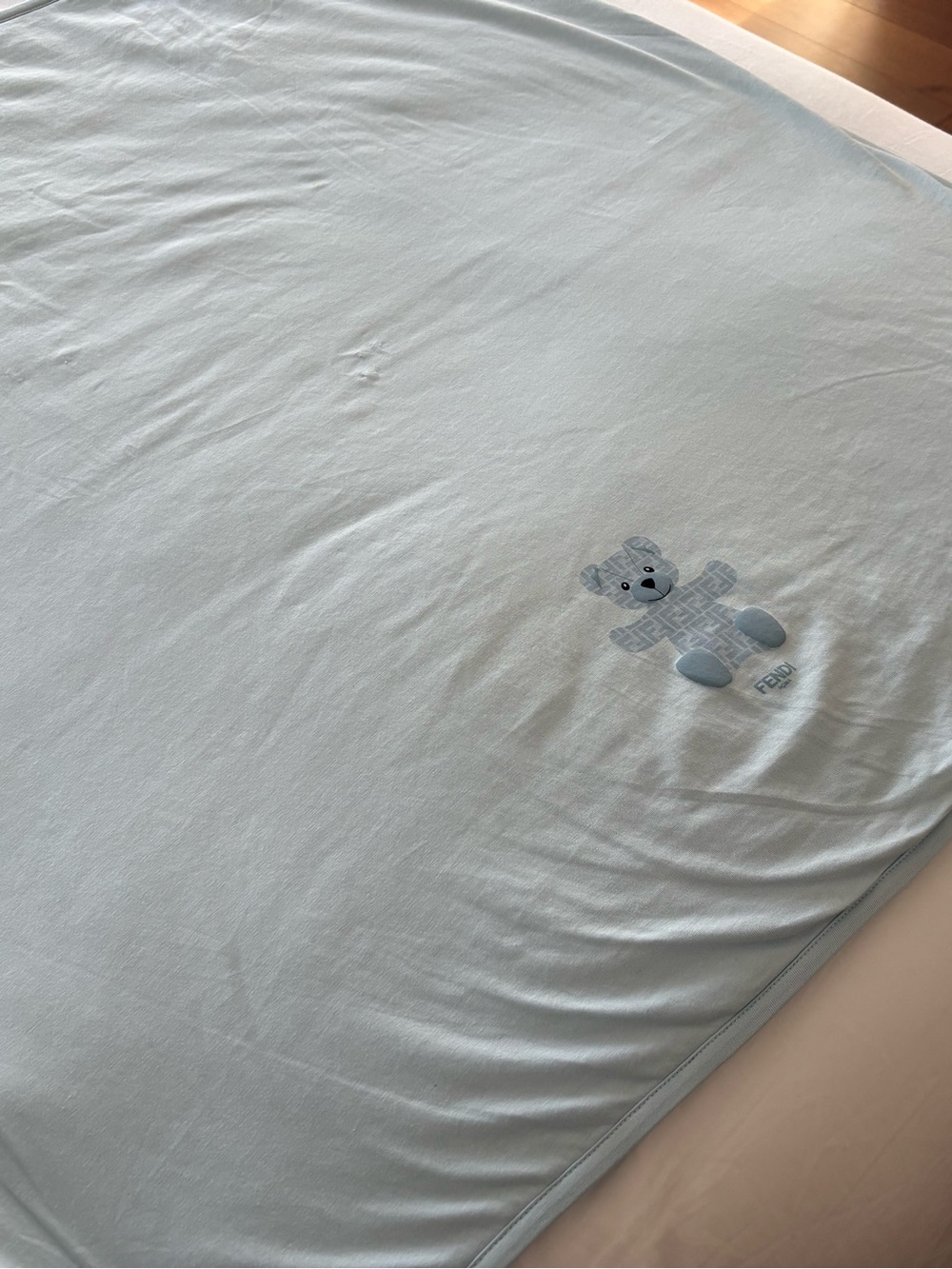 Fendi Light Blue Teddy Bear Fitted Sheet